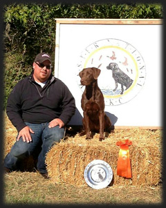 Faith labrador with ribbon and plate